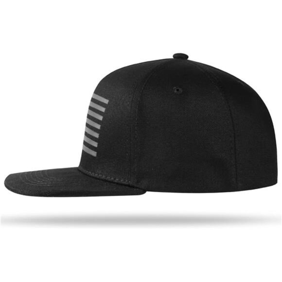 American flag snapback trucker hat flat bill adjustable mesh baseball cap unisex - Picture 4 of 7